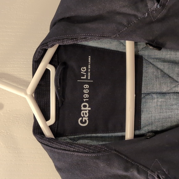 GAP Men's Canvas Pea Coat - Navy Blue - Picture 3 of 6